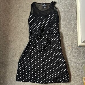 Angie Black Polka Dot Juniors Dress Size Medium NWT